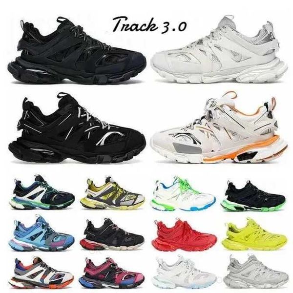 

2023 new luxury brand designer men women casual shoes track 3 3.0 triple white black sneakers tess.s. gomma leather trainer nylon printed pl