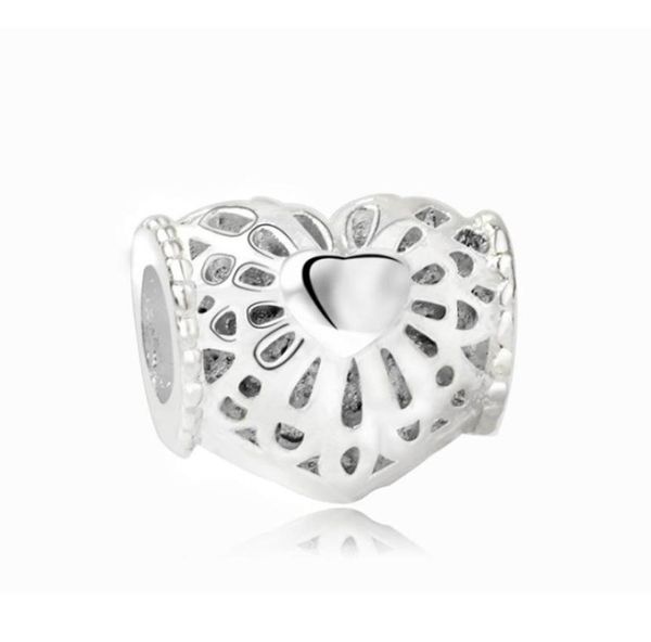 

replacement alloy charm bead beautiful heart fashion women jewelry stunning design european style for pan bracelet necklace panza07899032, Bronze;silver