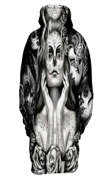 

fashionnew fashion sxxxxl size skulls hoodies men women thin sweatshirts 3d print hole skulls hooded hoodies254f7308861, Black