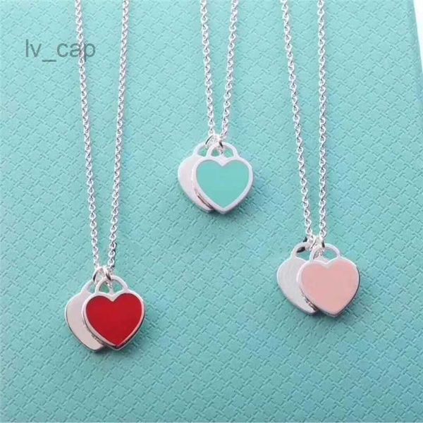 

heart pendants designer lover necklaces 3 colors woman luxury jewelry 925 silver t chains womens neckwear blue necklaces party