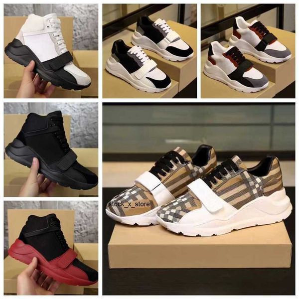

platform man burberies sneaker skateboarding burbreries shoe low suede sports leather plaid fashion pattern shoes new women classic sneakers