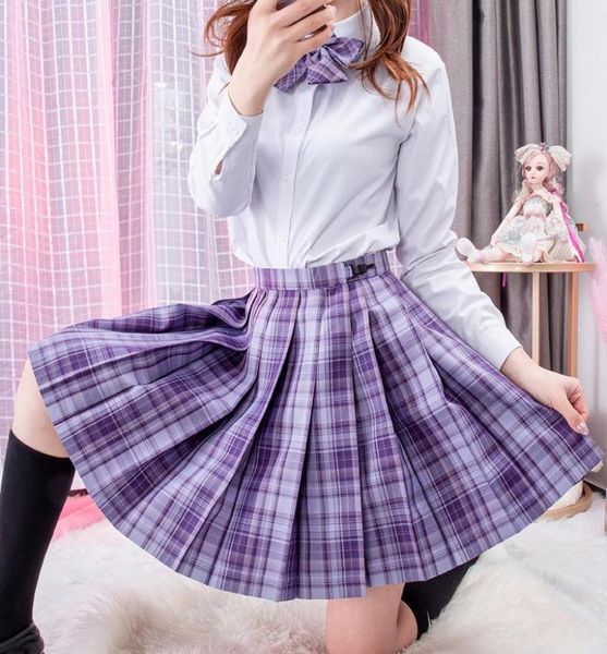 

skirts fashion 2022 summer women mini japanese style plaid skirt for teens girls high waist pleated short female2937179, Black