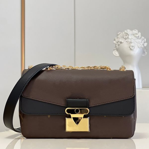 

9a designer bags calfskin chain flap purse 24.5cm luxury crossbody high imitation shoulder handbag with box