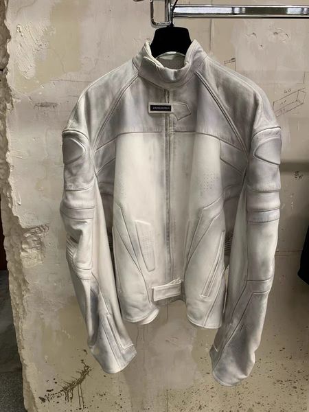 

22fw early autumn real leather italy pairs men's purple jackets jeans letter printed couple casual street outdoor men women b0802, Black;brown