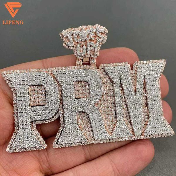 

through the tester vvs moissanite letter pendant hip-hop fashion jewelry customized pendant selling products, Silver