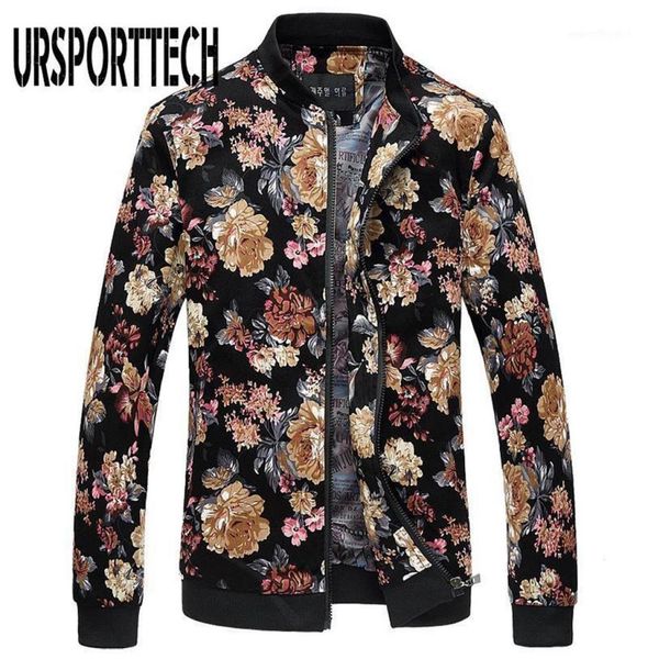 

men039s jackets bomber jacket men spring autumn floral mens korean slim fit long sleeve and coats men039s clothing windbreak7149511, Black;brown