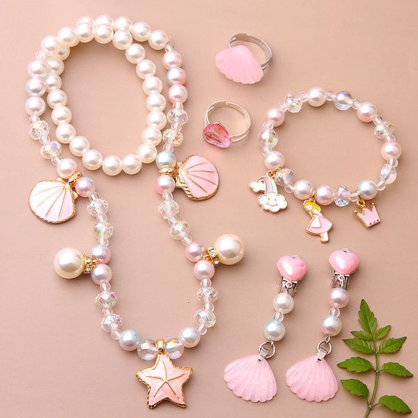 

shell necklace baby bracelet little girl style set, Silver