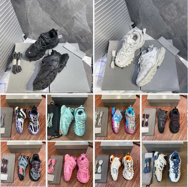 

designer luxury womens mens casual shoe track 3 3.0 led sneaker trainer lighted tess.s. gomma leather trainer nylon printed platform sneaker