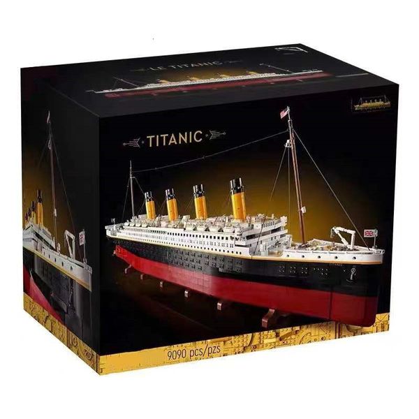 

blocks 9090pcs 10294 movie titanic large cruise boat ship steamship model bricks building blocks diy toys for children boys friend gift 2308