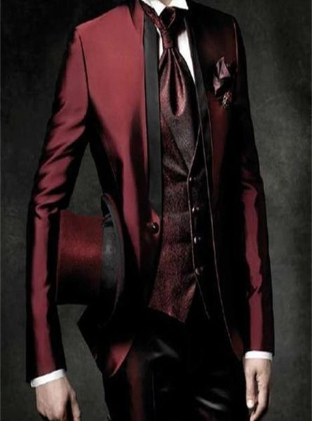 

men039s suits blazers wine red burgundy suit men handsome wedding suits for men tailor made groom tuxedo vintage italian formal6773205, White;black