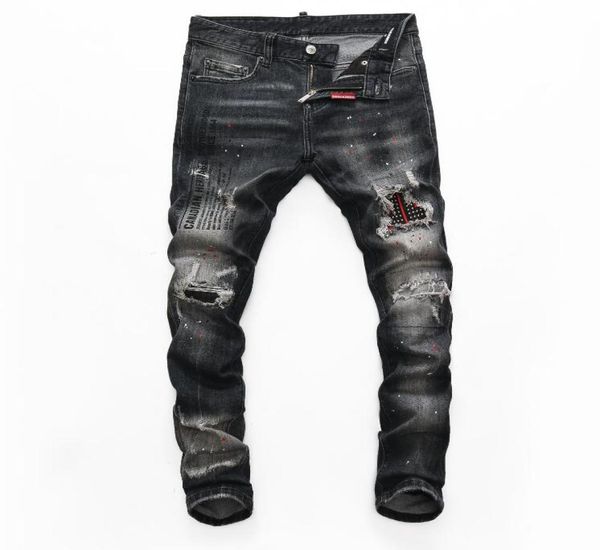 

2020 clothing pants men women t shirts panther print army green destroyed mens slim denim straight biker skinny jeans men q144780917, Blue