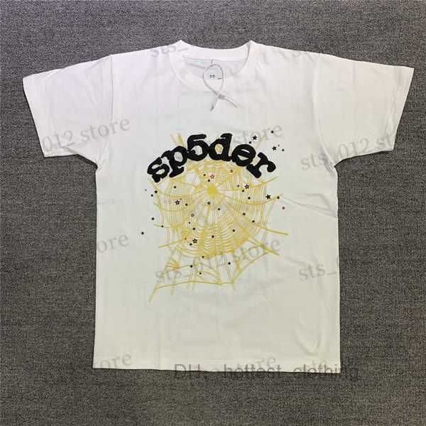 

men's foam spider web pint thug t-shirt cotton oversize men women summer t shirt sp5der 555555 tee chrome 1 9bta, White;black