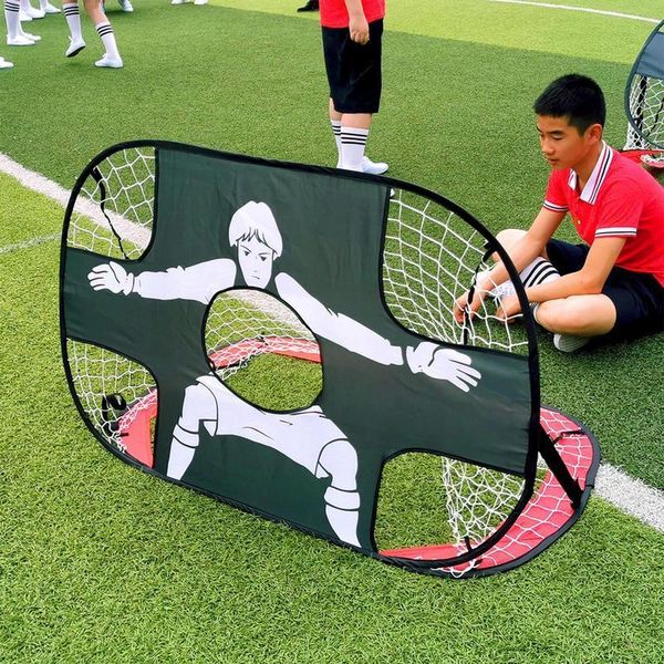 

balls children's football goal foldable kids target net portable mini folding soccer goal training goal kids net target training goal 2