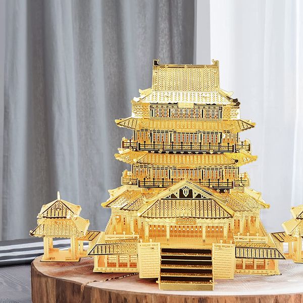 

piececool 3d metal puzzle tengwang pavilion old building model craft collection brain teaser stress relief toys handmade entertainment for a