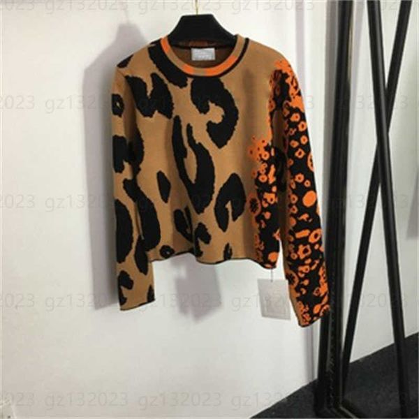 

designer sweater women knit sweat leopard print monogram crew neck long sleeve pullover sweaters womens sweatshirt, White;black