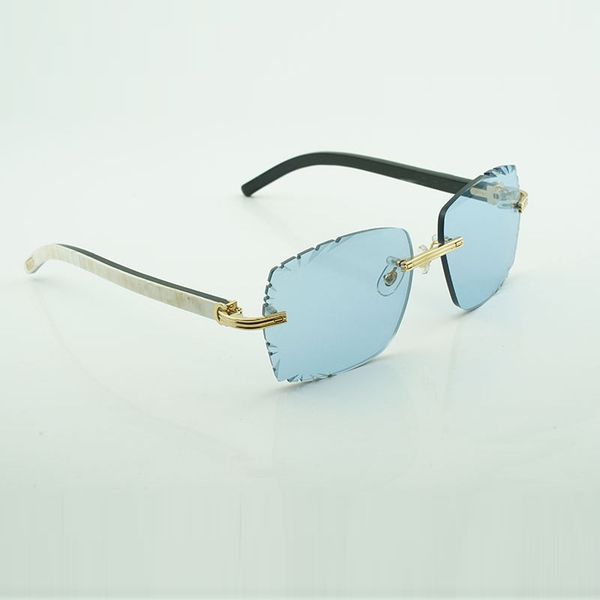 

new fashion frames sunglasses 0286o with new hardware natural black mixed buffalo horn high-end sunglasses engraving lenses,, White;black