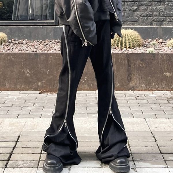 

men's pants luxury heavyweight men straight cargo pants male y2k trousers brand famous pants for men pantalones hombre 230802, Black