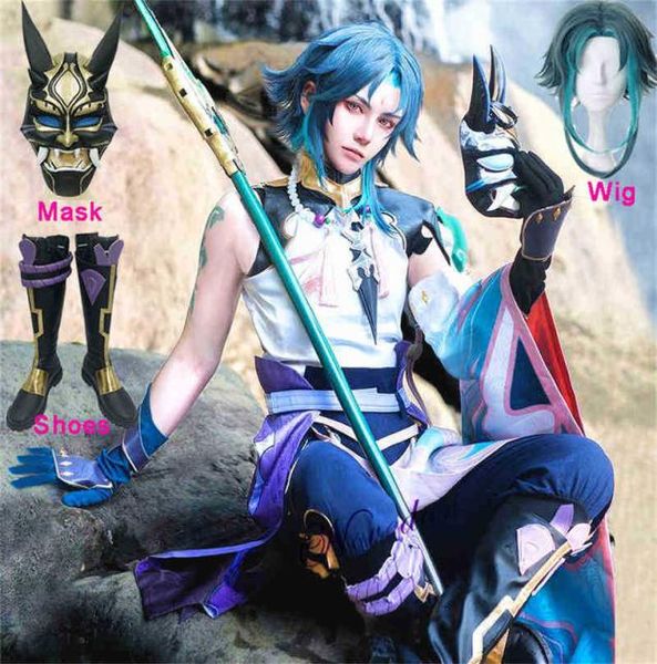 

anime costumes genshin impact xiao cosplay cold kimono uniform shoes wig mask cosplay anime game halloween stockings for men women4035896, Black
