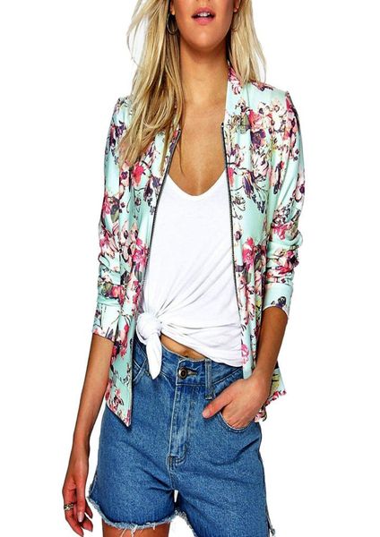 

bomber jacket women classic zipper coats style zip up biker boho floral casual jacket fashion brand coat slim fit outerwear l181007316592, Black;brown