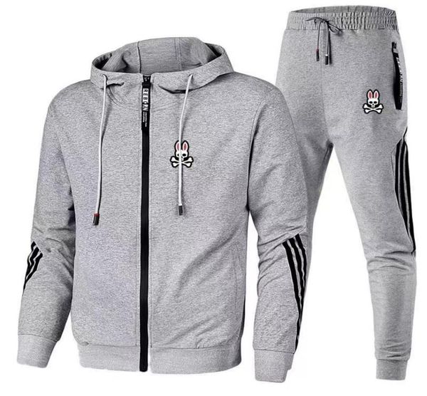 

2023 men tracksuits male hoodies and pants long sleeve animal print psycho jogging suits bunny streetwear athletic sets autumn psy4299572, Gray