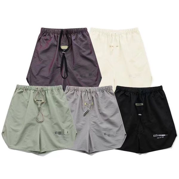 

men's shorts solid color sweatpants designer casual couple joggers men's high street shorts reflective short women's hip hop, White;black
