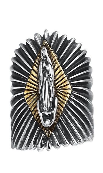 

925 sterling silver vintage virgin mary opening ring women men adjustable ring9428403