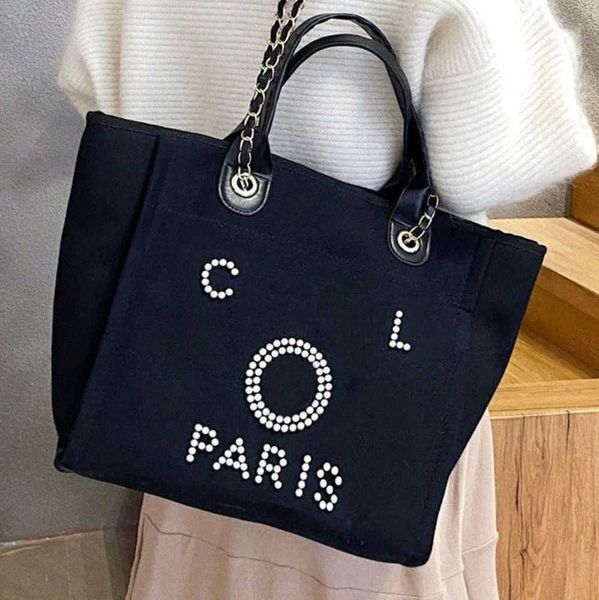 

luxury classic women's evening bags pearl beach handbag brand cc designers women tote bag large capacity female backpack small portable