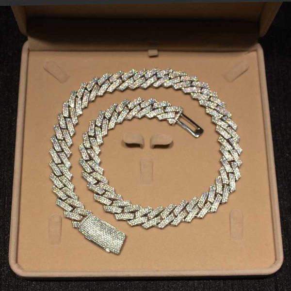 

hugely popular 925 sterling silver iced out 18mm moissanite cuban link chain