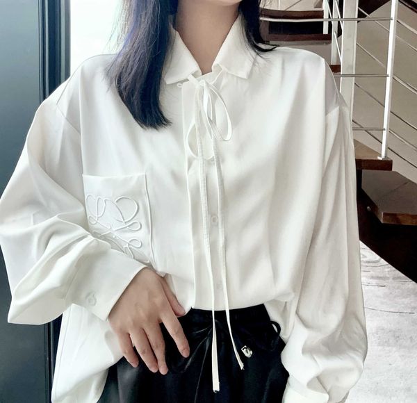 

home white moonlight ice silk ribbon shirt