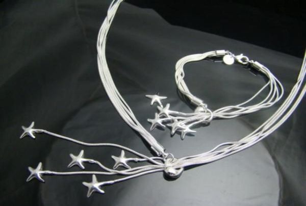 

whole lowest christmas gift 925 silver necklacebracelet set s719922864