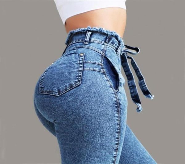 

high waist bodycon jeans pants skinny jeans for women butt lift denim pants fashion women clothes will and sandy gift30137999482485, Blue