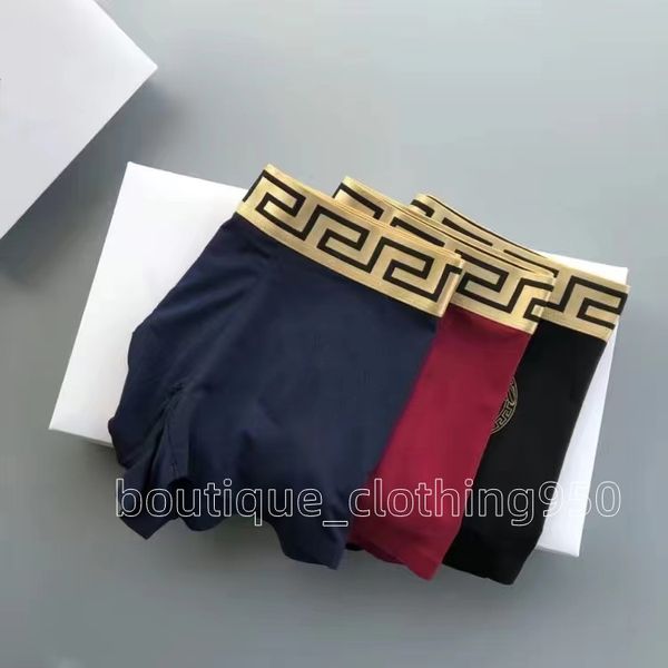 

luxury men underwears designers underpants fashion boxers breathable cotton mens waist underpant man underwear 3pcs/box, Black;white
