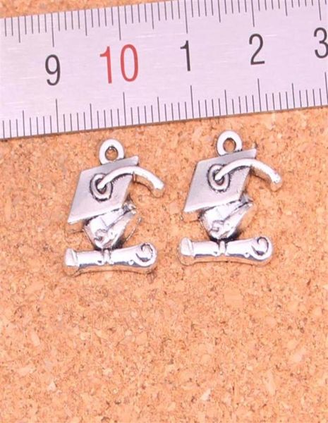 

93pcs charms graduation cap and diploma antique silver plated pendants making diy handmade tibetan silver jewelry 17 16mm279r2941456, Bronze;silver