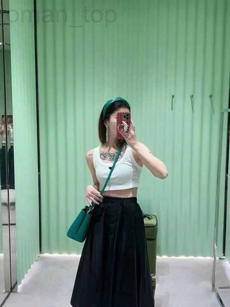 

women's tanks & camis designer home p tricolor camisole women's french 2023 spring/summer new sporty sleeveless t-shirt short tren, White