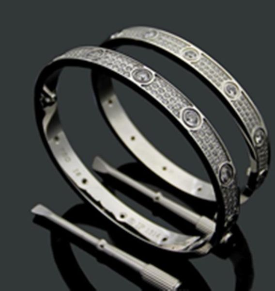 

titanium steel 3 row full diamond bracelet bangle fashion women men chirstmas bangles bracelets for lover distance jewelry gift wi7728624, Black