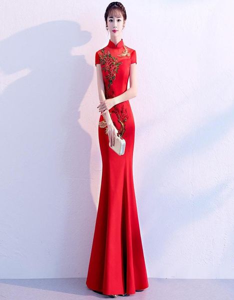 

ethnic clothing exquisite red embroidery women cheongsam noble elegant bridesmaid wedding qipao vestidos vintage chinese styl3806417