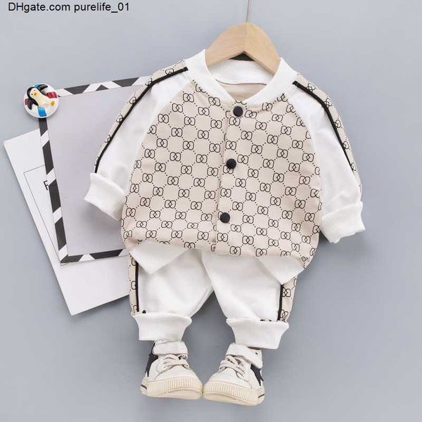 

2021 spring kid boy girl clothing brand casual tracksuit long sleeve letter coat sets infant clothes toddler boy clothes 1 2 3 4 5years, White
