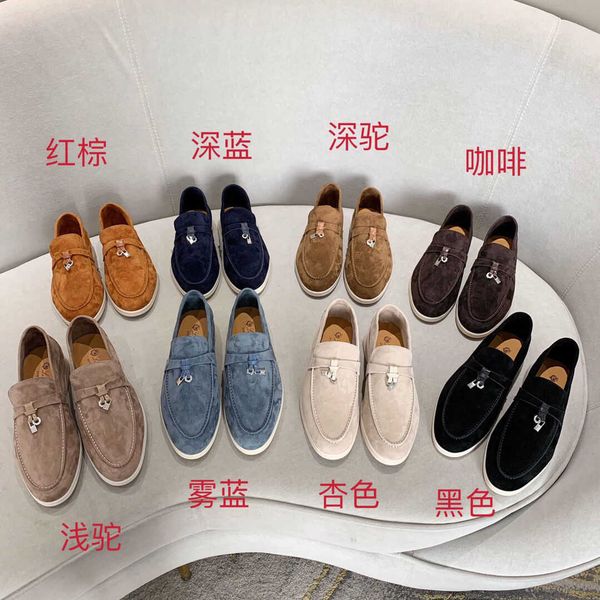 

loro * piana men's shoes 22 autumn versatile genuine leather lp slip-on shoe shoes, Black