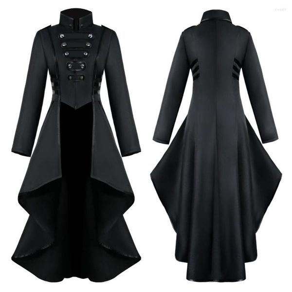 

men's jackets womens jacket for halloween party vintage tailcoat goth long steampunk formal gothic victorian frock coat costume trench, Black;brown