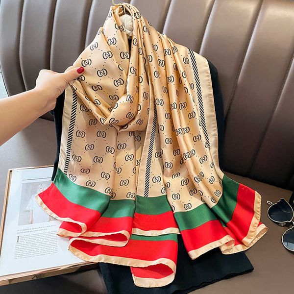 

classic designer cashmere warm scarf 2023 new korean edition versatile summer sunscreen beach female letter shawl fashionable foreign style, Blue;gray