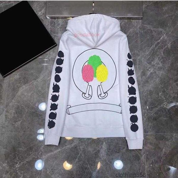 

designer mens hoodies chrome winter sweatshirts heart hoodie ch long sleeve jacket loose coat hooded hoody men woman hip hop chromees heart, Black