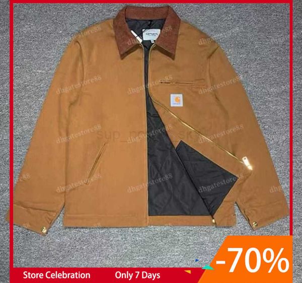

carhart designer mens jackets wip thick detroit american work clothes cotton jacket men women couple motion design 87ess, Black;brown