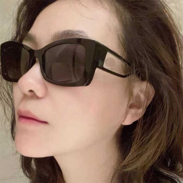 

2023 new luxury designer ch5430 star online celebrity same style cat's eye sunglasses square small sunglasses female, White;black