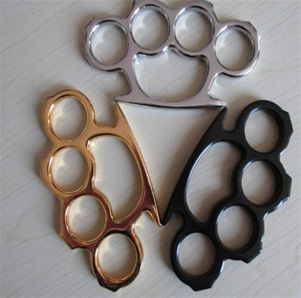 

new iron four fingers brass knuckles dusters self defense personal security women039s and men039s selfdefense pendant bottl5816375