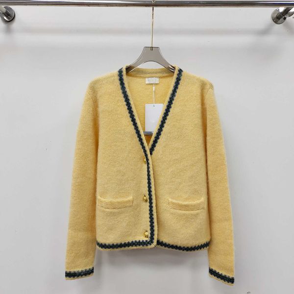 

women's dress mohair women's sweater autumn and winter new v-neck double pocket cardigan sweater coat, White;black