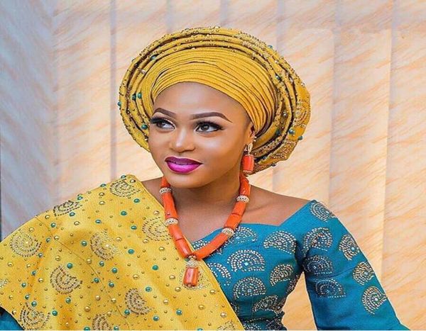 

new design aso oke headtieyellow african aso oke headtie nigeria for nigerian african for women wedding party 2 piece 308123310, Black;white