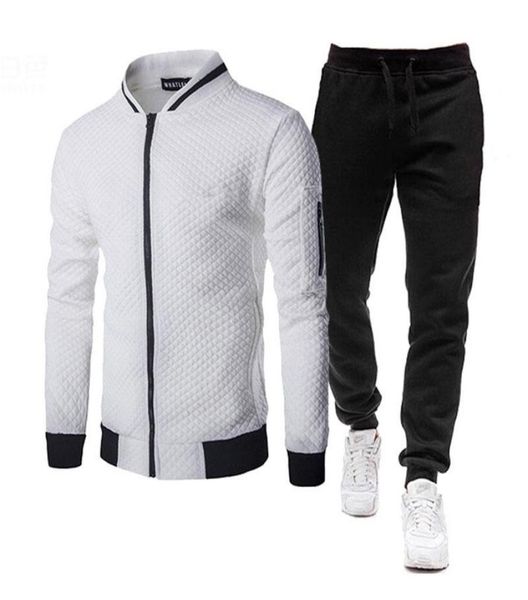 

men039s tracksuits men tracksuit set polyester sweatshirt 2021 spring sporting fleece jacket pants casual sports suit sportsw8919780, Gray