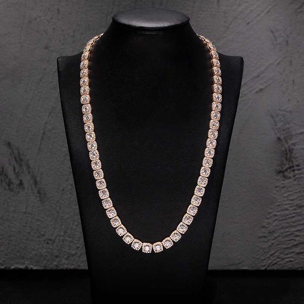 

fashion new design 2023 popular iced out 925 sterling silver rock sugar chain vvs moissanite tennis chain necklace