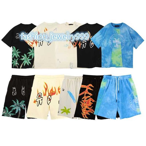 

men t shirt summer designer men's t-shirts shorts casual suit hip hop streetwear loose white t-shirt, White;black