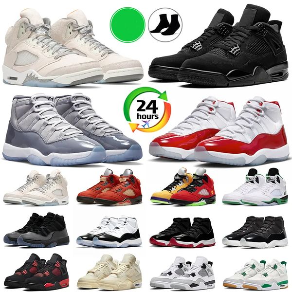 

4 11 5 mens basketball shoes 4s red thunder military black cat 11s cool grey cherry 5s craft university blue men womens trainers sports snea